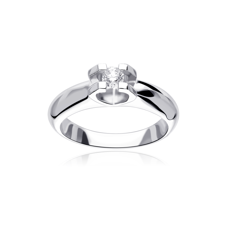 Anillo "Lucca" Oro Blanco 18k y Diamante 0.20 cts