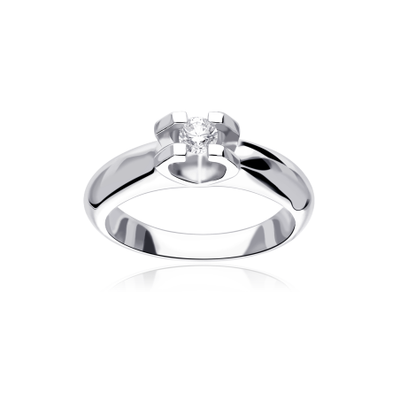 Anillo "Lucca" Oro Blanco 18k y Diamante 0.20 cts