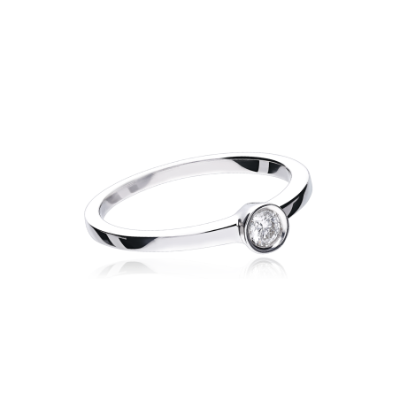 ANILLO "COLLEGNO" ORO BLANCO 18K Y DIAMANTE 0.10 CTS