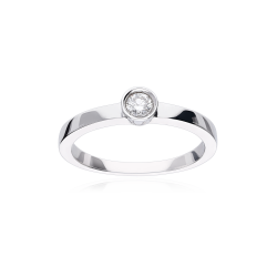 ANILLO "COLLEGNO" ORO BLANCO 18K Y DIAMANTE 0.15 CTS