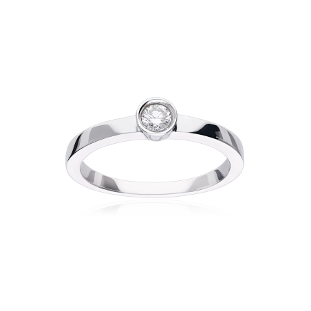 ANILLO "COLLEGNO" ORO BLANCO 18K Y DIAMANTE 0.15 CTS