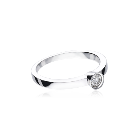 ANILLO "COLLEGNO" ORO BLANCO 18K Y DIAMANTE 0.15 CTS