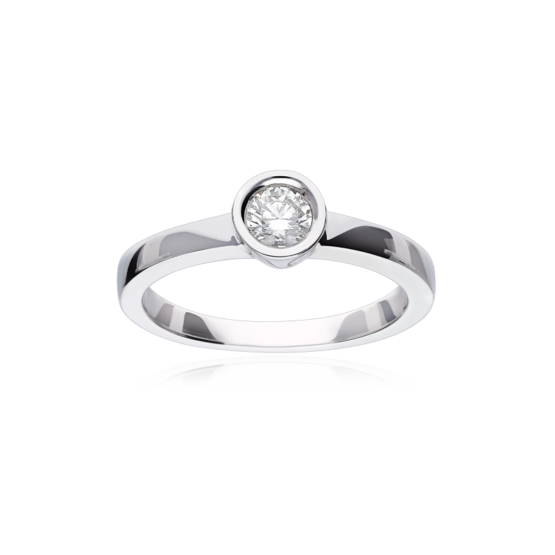 ANILLO "COLLEGNO" ORO BLANCO 18K Y DIAMANTE 0.25 CTS