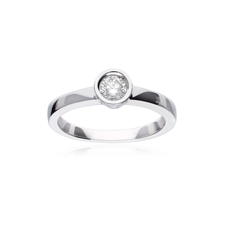 ANILLO "COLLEGNO" ORO BLANCO 18K Y DIAMANTE 0.25 CTS