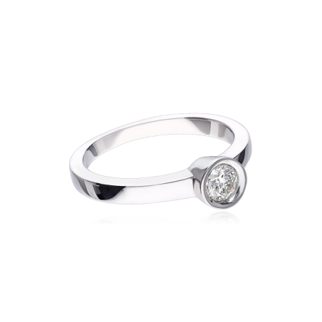 ANILLO "COLLEGNO" ORO BLANCO 18K Y DIAMANTE 0.25 CTS