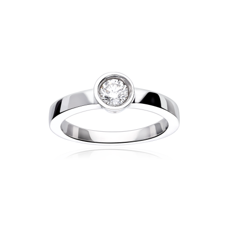 ANILLO "COLLEGNO" ORO BLANCO 18K Y DIAMANTE 0.30 CTS