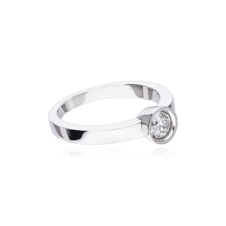 ANILLO "COLLEGNO" ORO BLANCO 18K Y DIAMANTE 0.30 CTS