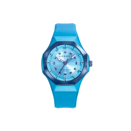Reloj Viceroy caja de alumninio azul correa silicona azul hombre 401232-37