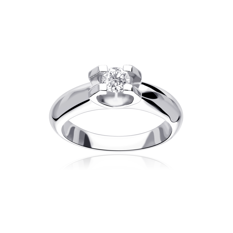 Anillo " Lucca" Oro Blanco 18k y Diamante 0.30 cts