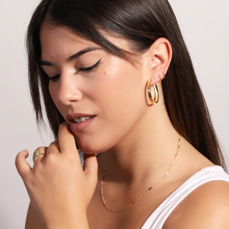 PENDIENTES ARO "GRECA" 30MM ORO 18K