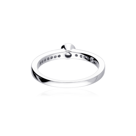 Anillo "Lombardía" Oro Blanco 18k y Diamantes 0.30 cts