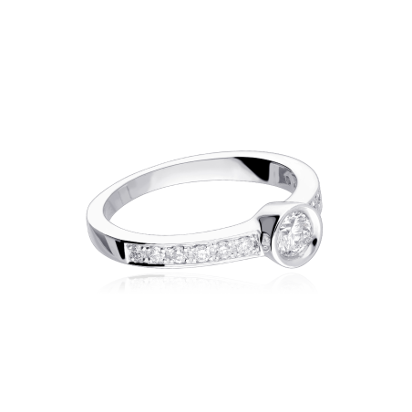 Anillo "Lombardía" Oro Blanco 18k y Diamantes 0.45 cts