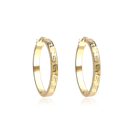 PENDIENTES ARO "GRECA" 30MM ORO 18K