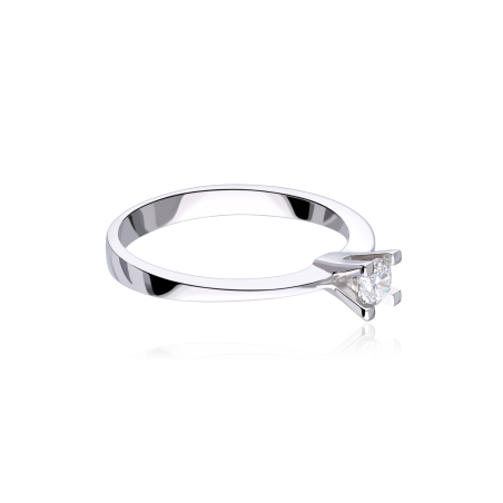 Anillo "Véneto" Oro Blanco 18k y Diamantes 0.20 cts