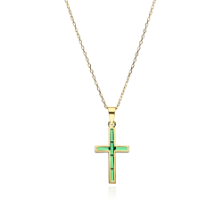 Gargantilla Oro 18k y esmeraldas "Kryds"