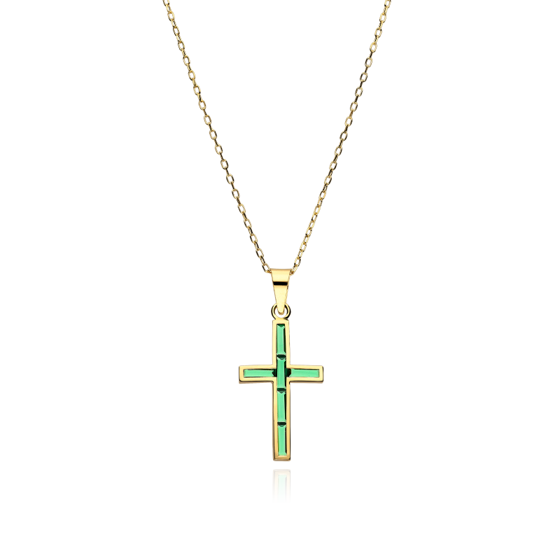 Gargantilla Oro 18k y esmeraldas "Kryds"