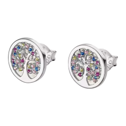 Pendientes Lotus Silver Árbol de la vida Multicolor LP1889-4/1