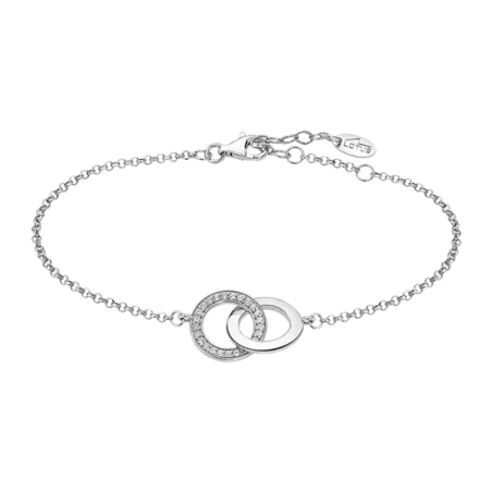 Pulsera Lotus Silver Moments Círculos Entrelazados LP1990-2/1