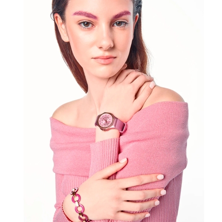 Reloj Viceroy caja de aluminio rosa correa silicona rosa mujer 401232-77