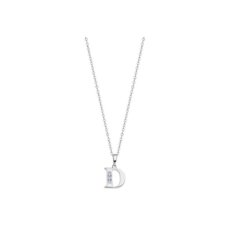 Collar Lotus Silver Trendy Letra "D" LP3054-1/D