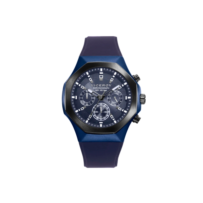 Reloj Viceroy caja de aluminio azul correa silicona azul hombre 401393-37