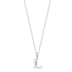 Collar Lotus Silver Trendy Letra "L" LP3054-1/L