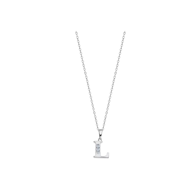 Collar Lotus Silver Trendy Letra "L" LP3054-1/L