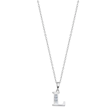 Collar Lotus Silver Trendy Letra "L" LP3054-1/L