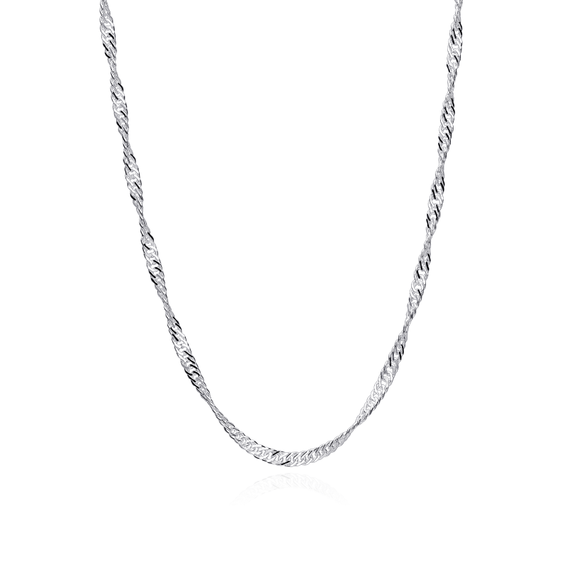 CADENA "SINGAPUR" PLATA DE LEY 45 CM