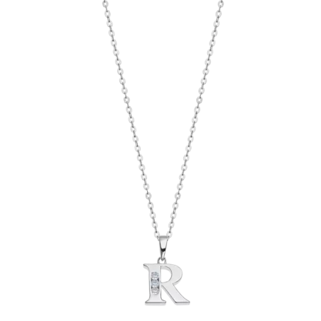 Collar Lotus Silver Trendy Letra "R" LP3054-1/R
