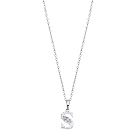Collar Lotus Silver Trendy Letra "S" LP3054-1/S