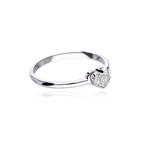 Anillo "Bríndisi" Oro Blanco 18k y Diamantes 0.08 cts