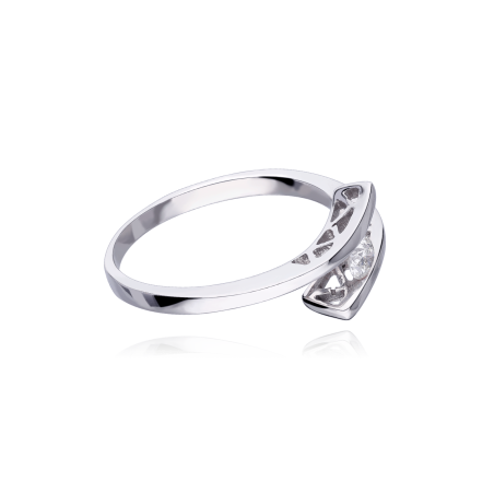 Anillo "Sicilia" Oro Blanco 18k y Diamante 0.15 cts
