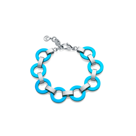 Pulsera Viceroy acero con aros azules 14177P09013
