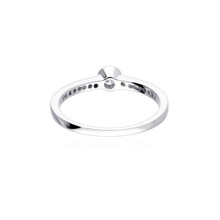 Anillo "Lombardía" Oro Blanco 18k y Diamantes 0.23 cts