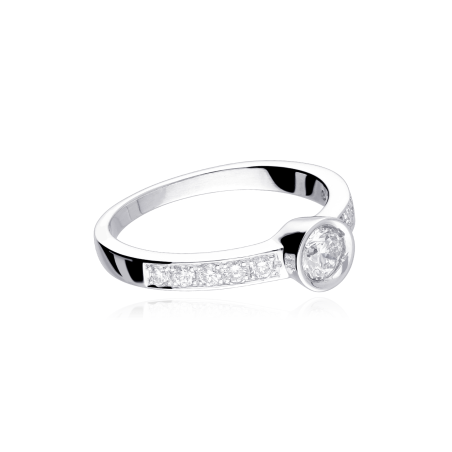 Anillo "Lombardía" Oro Blanco 18k y Diamantes 0.55 cts