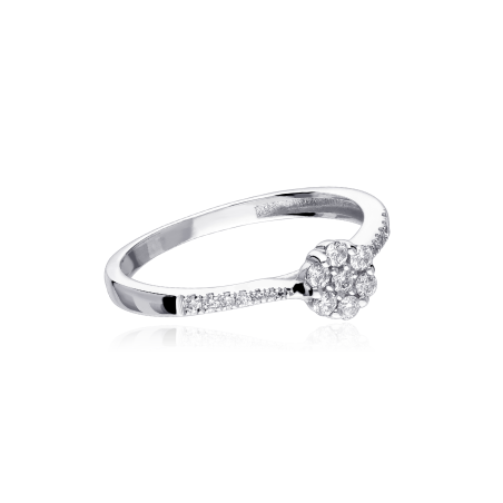 Anillo "Campobasso" Oro Blanco 18k y Diamantes 0.20 cts