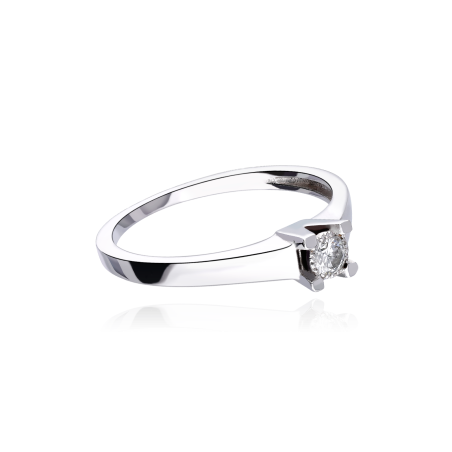 ANILLO "AVELLINO" ORO BLANCO 18K Y DIAMANTE 0.15 CTS
