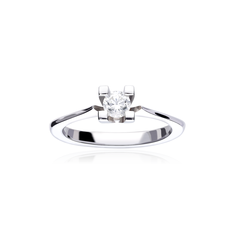 Anillo "Rávena" Oro Blanco 18k y diamante 0.31 cts