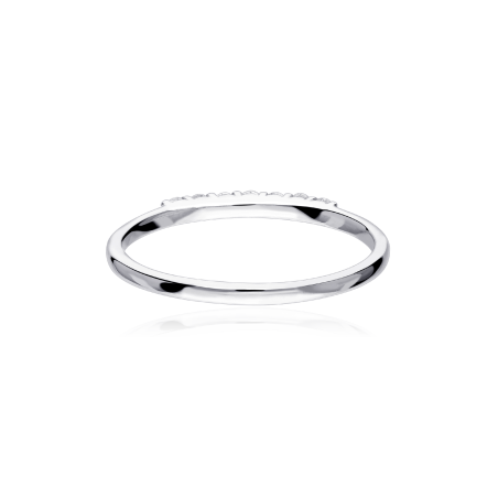 Anillo "Benevento" Oro Blanco 18k y Diamantes 0.12 cts