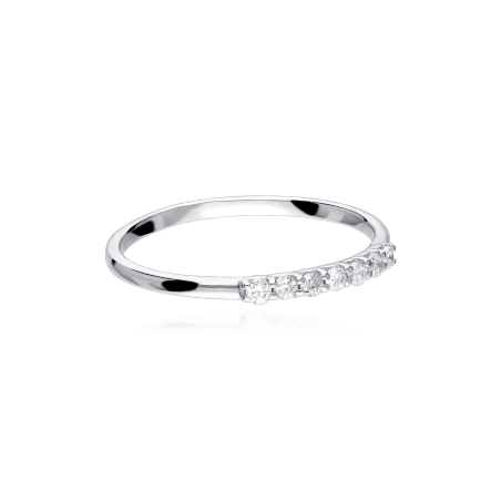 Anillo "Benevento" Oro Blanco 18k y Diamantes 0.12 cts