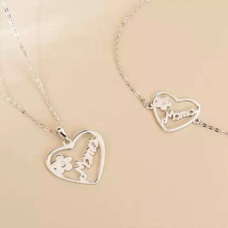Collar Lotus Silver Mamá Corazón LP3231-1/1