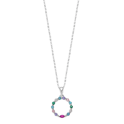 Collar Lotus Silver Círculo Multicolor LP3246-1/1
