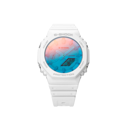Reloj Casio G-Shock classic blanco esfera colores GA-2100TL-7AER