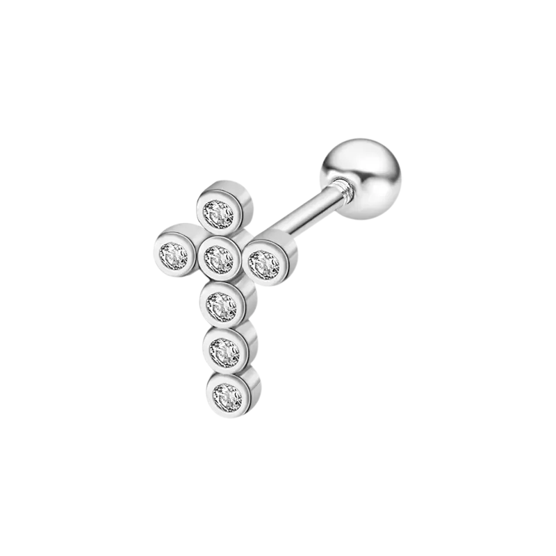 Pendiente Lotus Silver Piercing Cruz LP3364-9/1