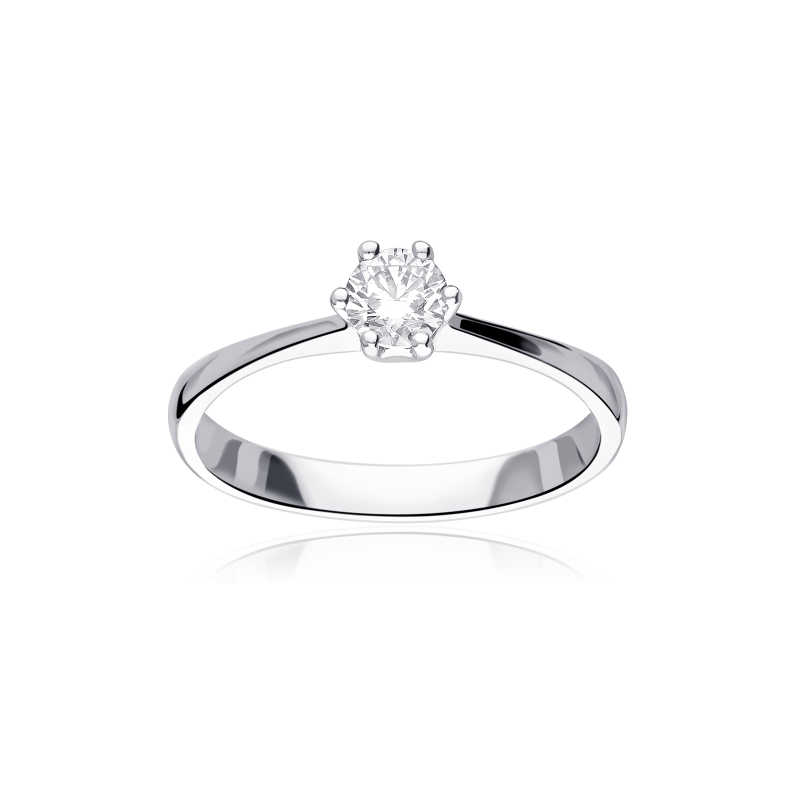 Anillo "Urbino" Oro Blanco 18k y Diamante 0.25 cts