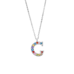 Collar Lotus Silver Letra "G" Multicolor LP3426-1/G