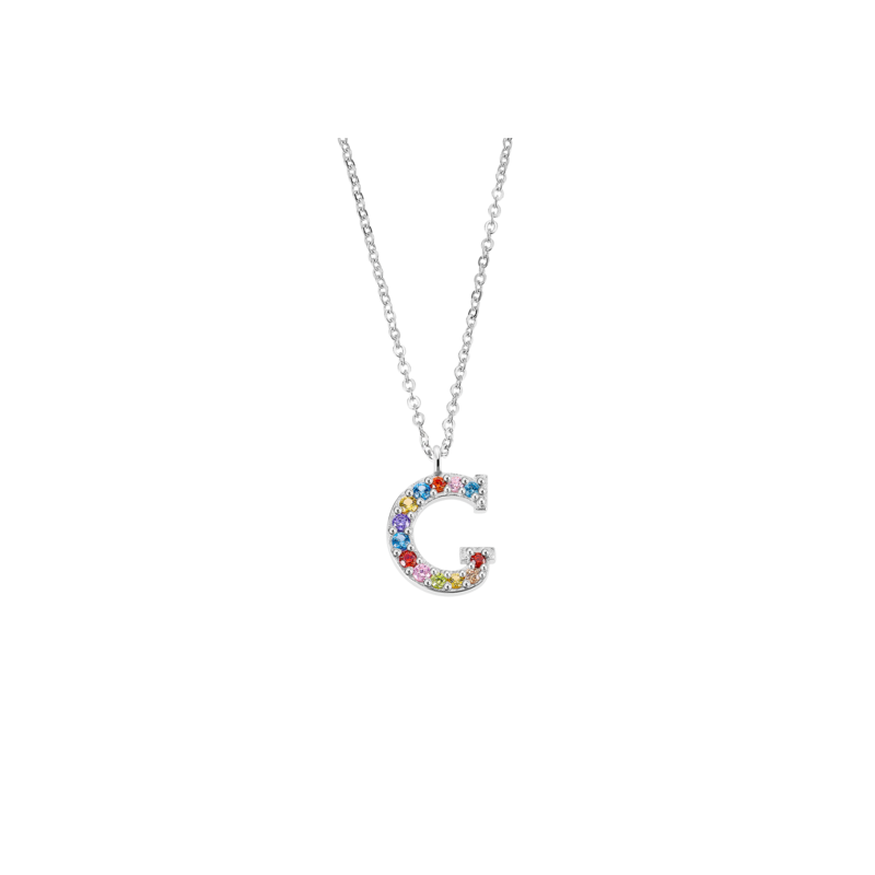 Collar Lotus Silver Letra "G" Multicolor LP3426-1/G