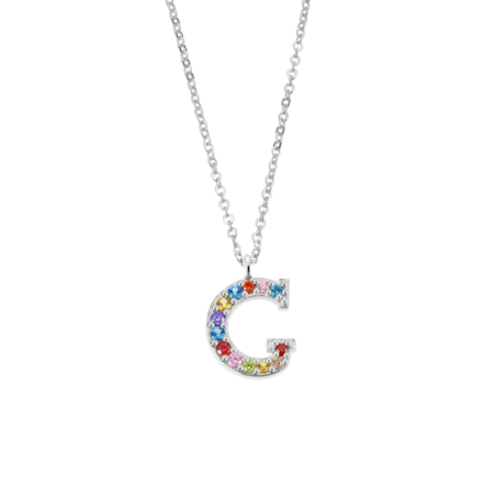 Collar Lotus Silver Letra "G" Multicolor LP3426-1/G
