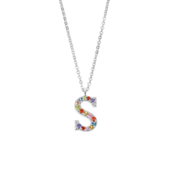 Collar Lotus Silver Letra "S" Multicolor LP3426-1/S